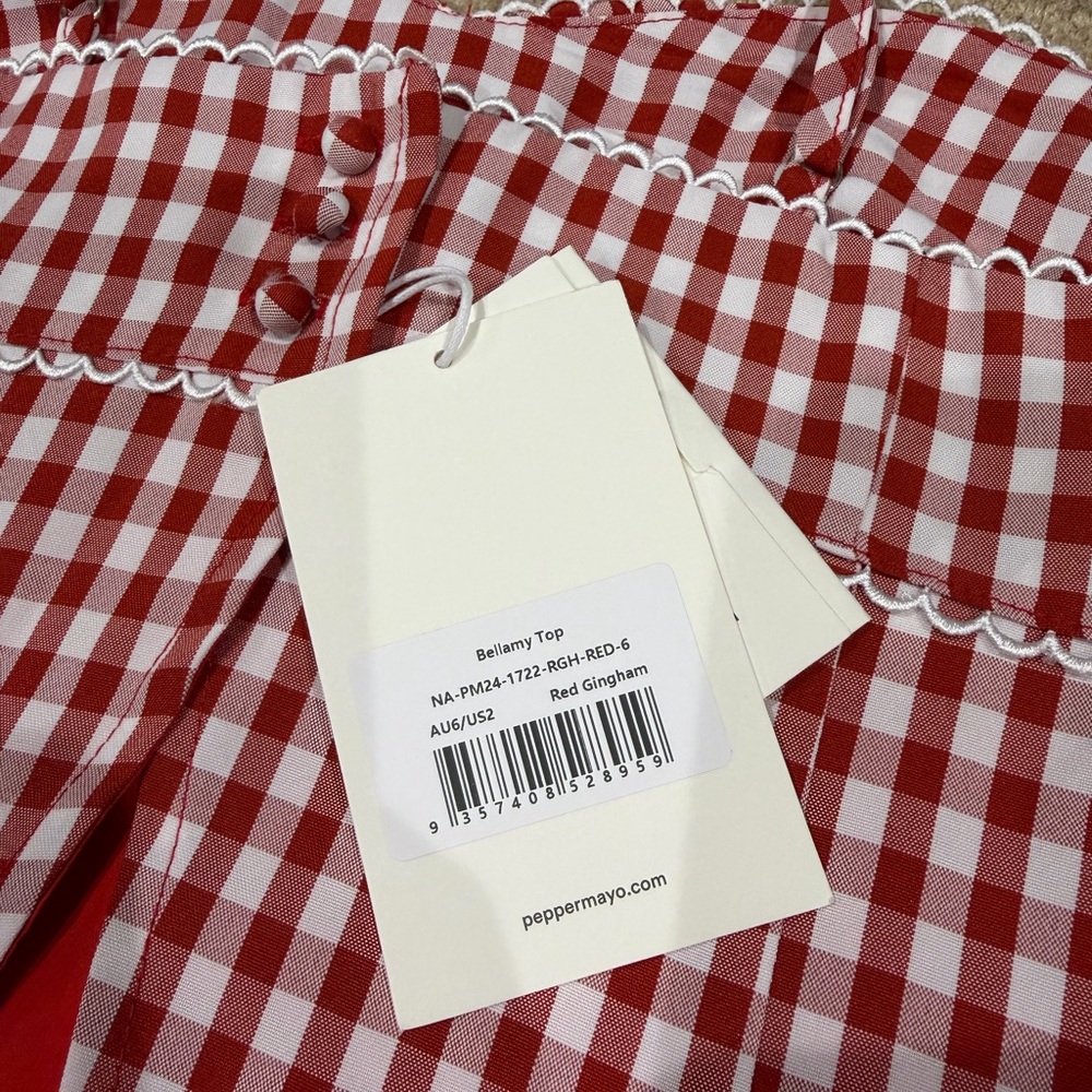 PEPPERMAYO Red Gingham Bellamy Top - Picture 4 of 4
